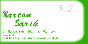 marton sarik business card